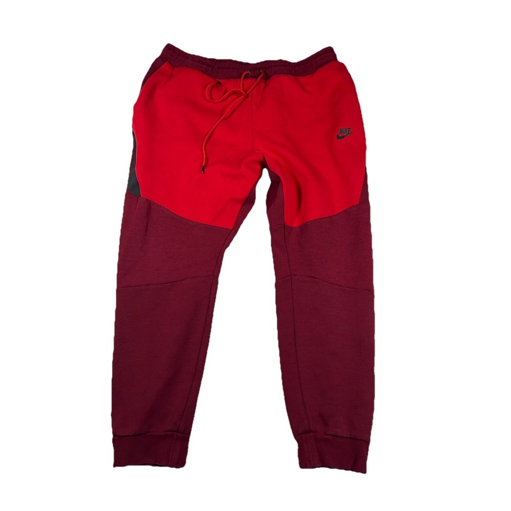 Nike Sweatpants‎ Mens XXL 2XL Red Maroon Tech Fleece Jogger Athletic Gym